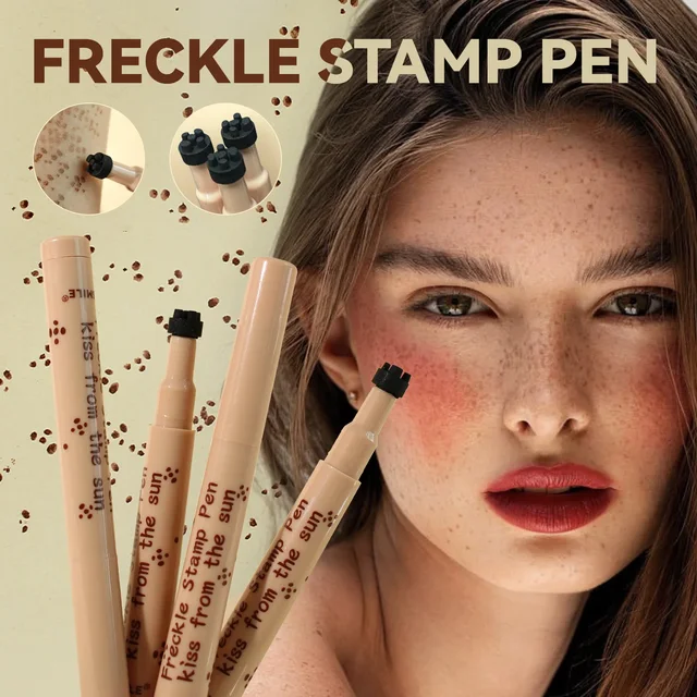 Freckle Pen Natural Lifelike Fake Freckles Pen Lasting Look Dot Spot Pen Makeup Waterproof Light/Dark Brown Freckles Stamp Pen