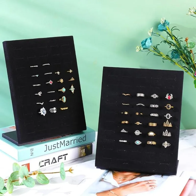 50 Slot Ring Display Rack, Velvet Earring Display Rack, Earring Display Board Display, Durable Jewelry Tray Rack