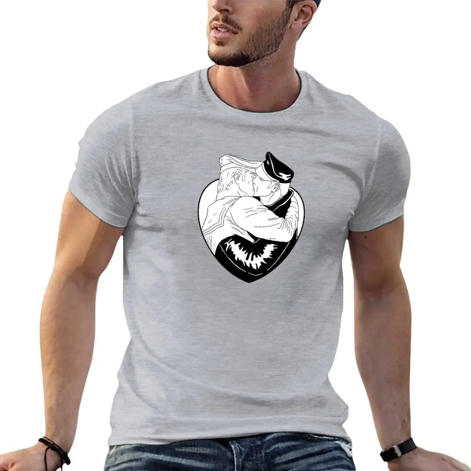 Tom Of Finlandia 2 Ragazzi Che Baciano T-Shirt Taglie Forti Magliette Carine Vestiti Carini T-Shirt Da Uomo