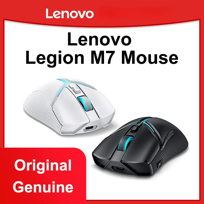 Mouse Óptico Lenovo Legion m7 Rgb de Duas Zonas com Modo Duplo Rgb 26000 Dpi 650ips 2.4g Bluetooth 5.0