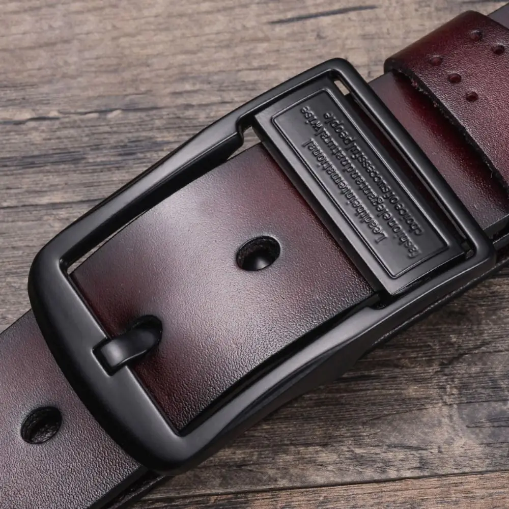 Luxury Leather Belt with Pin Buckle for Casual Wear