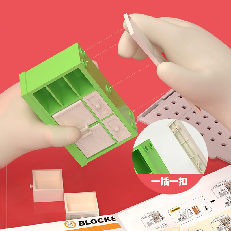 New 3D Puzzle Miniature House Coffee Shop Fruit Shop Convenience Store Assembly Toys with Lights Collection Decoration 3