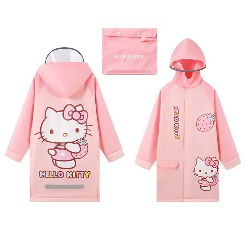 Kawaii Hello Kitty Kid Raincoat Sanrio Kuromi My Melody Cinnamoroll Children Boy Girl Rain Poncho Reusable Waterproof Rain Coat cosplay costumes