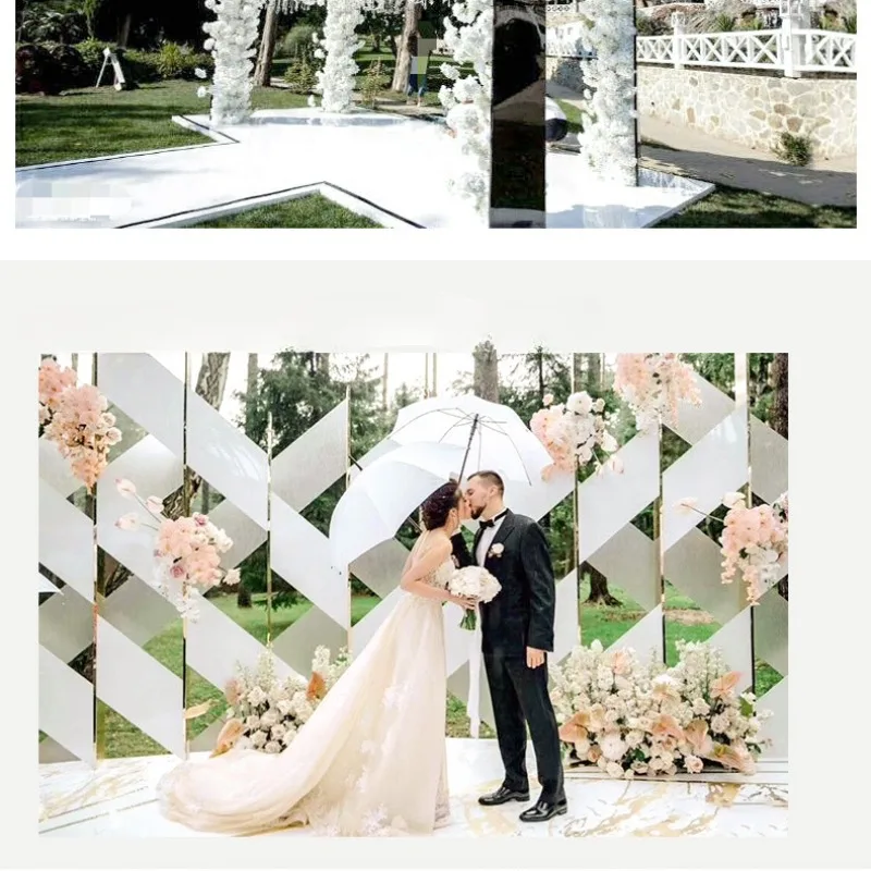 White Mirrored Floor Wedding Aisle Runner Indoor Outdoor for