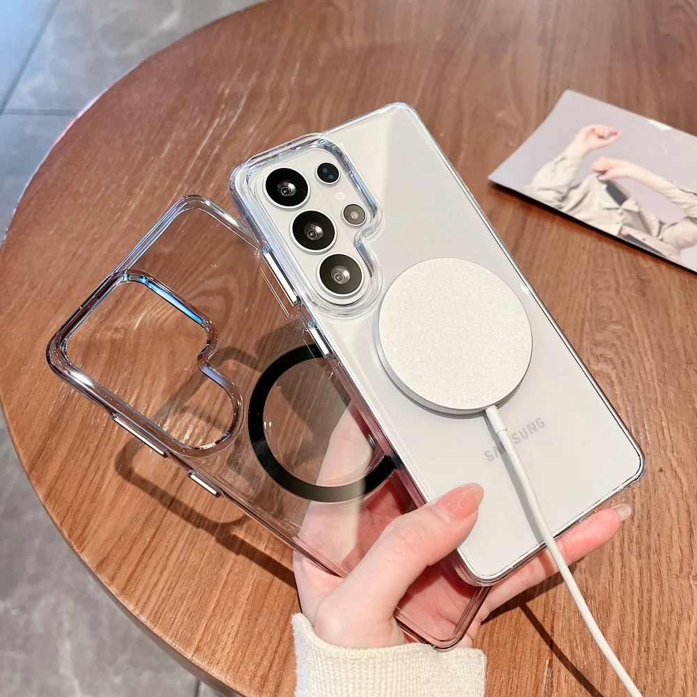 Crystal Clear Magnetic Acrylic Slim Shockproof Phone Case