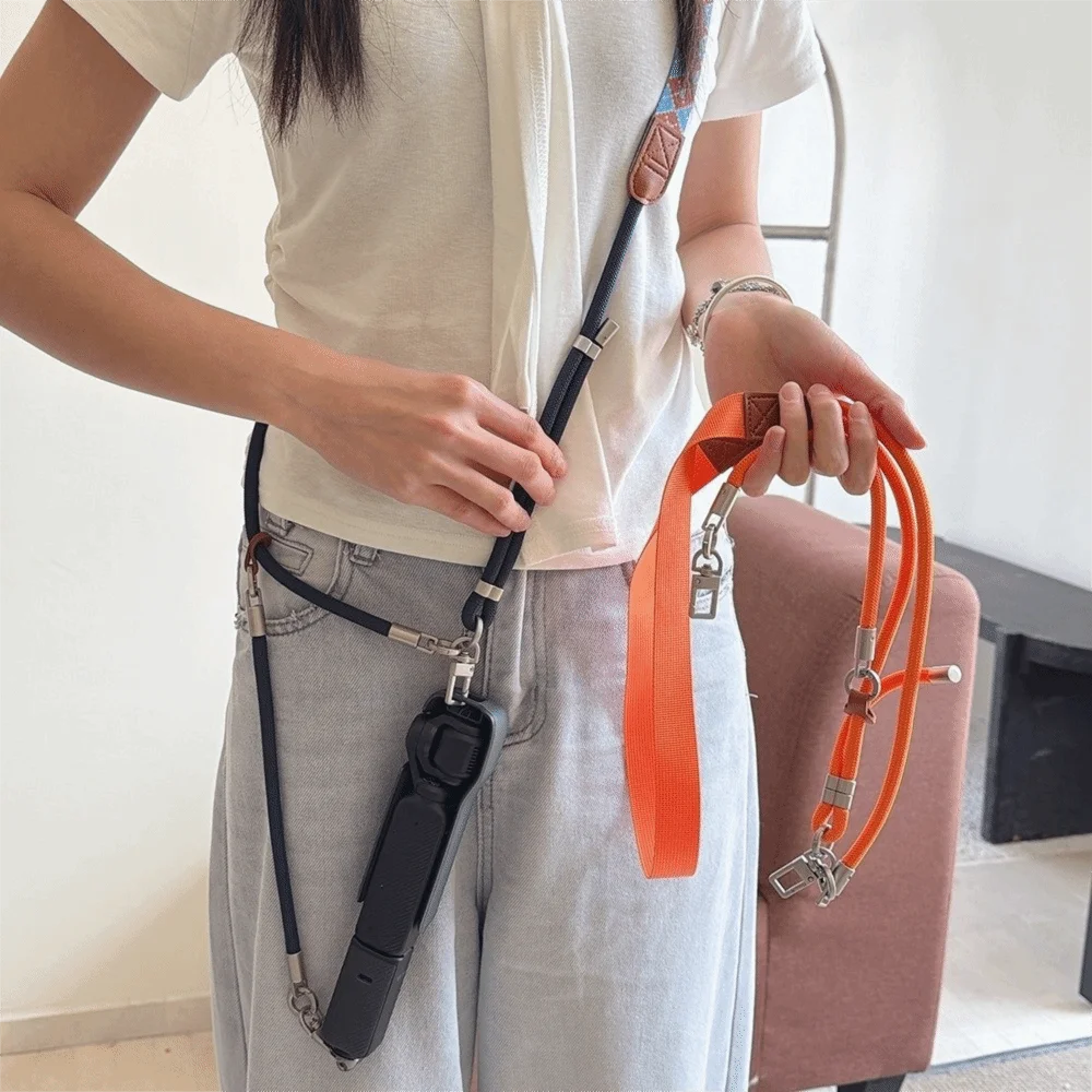 DJI 오즈모 포켓3용 3-in-1 멀티 웨어 카메라 숄더 스트랩 길이 조절 가능 낙하 방지 안전 잠금 크로스바디 랜야드