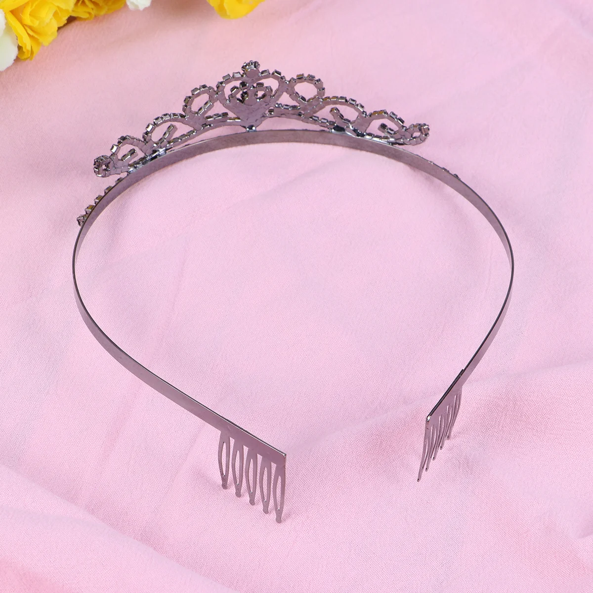 

Bride Wedding Crowns with Comb Black Prom Tiara Headpiece Headband for Wedding Prom Party ( Black )