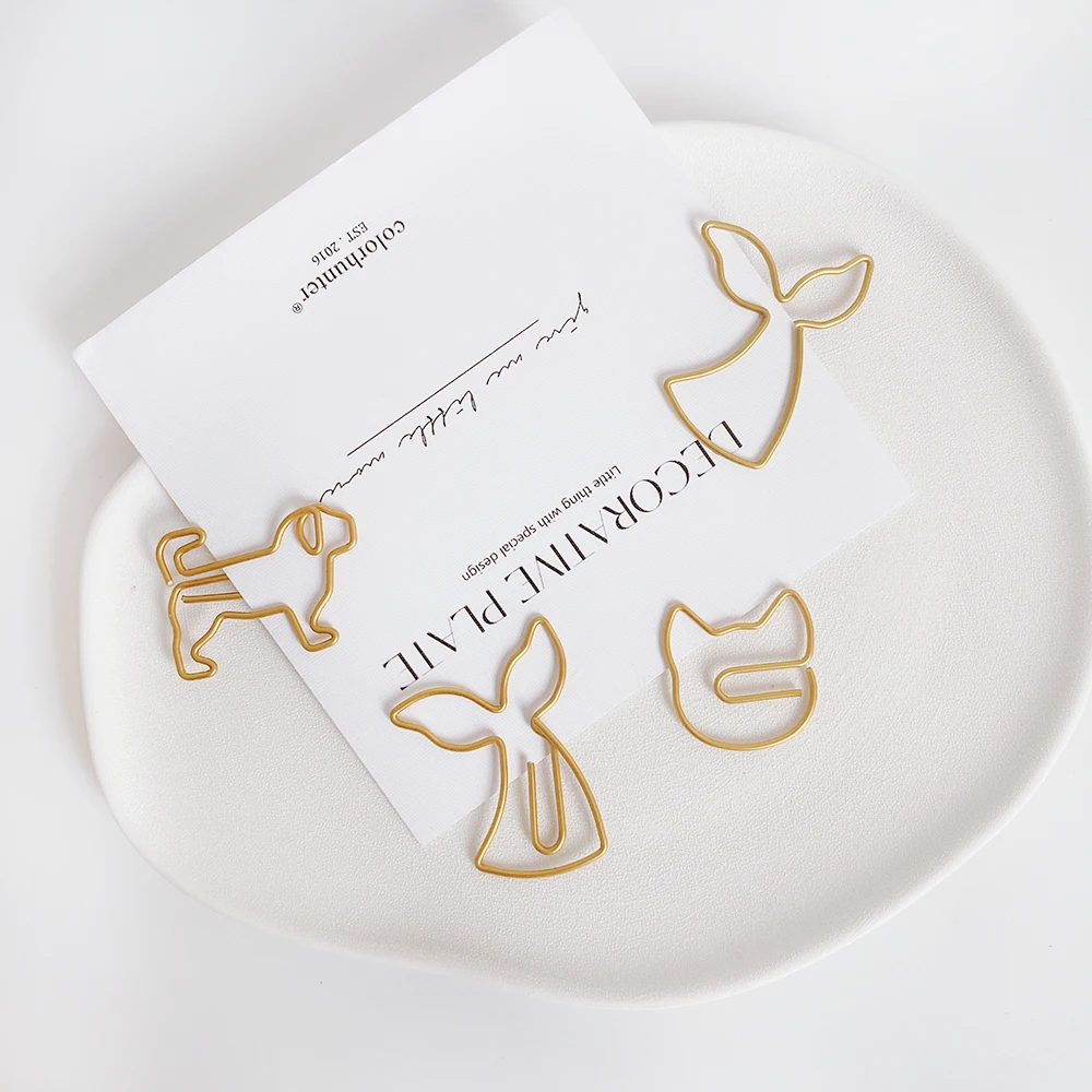 

ALLTU 10pcs Puppy animal clip cute creative message paper clip photo clip decorated student office gifts