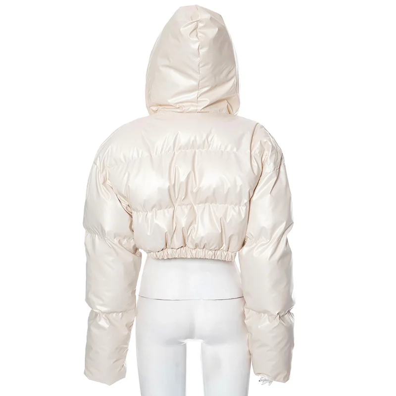 Bubble Puffer Cropped Jackets Coats Thick Warm Down Coat 2023 Women Y2K Clothes Streetwear Winter Crop Hoodie Zip Up Jakcet