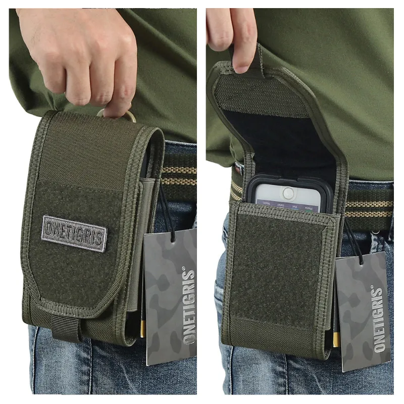 OneTigris MOLLE Tactical Hunting EDC Waist Bag Smartphone Holder Pouch for iPhone6s SE iPhone 14 13 12 11 8 7 6 Pro Max XR