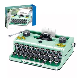 Classic Typewriter Building Blocks Set - Creative Retro Machine Toy (With Box)