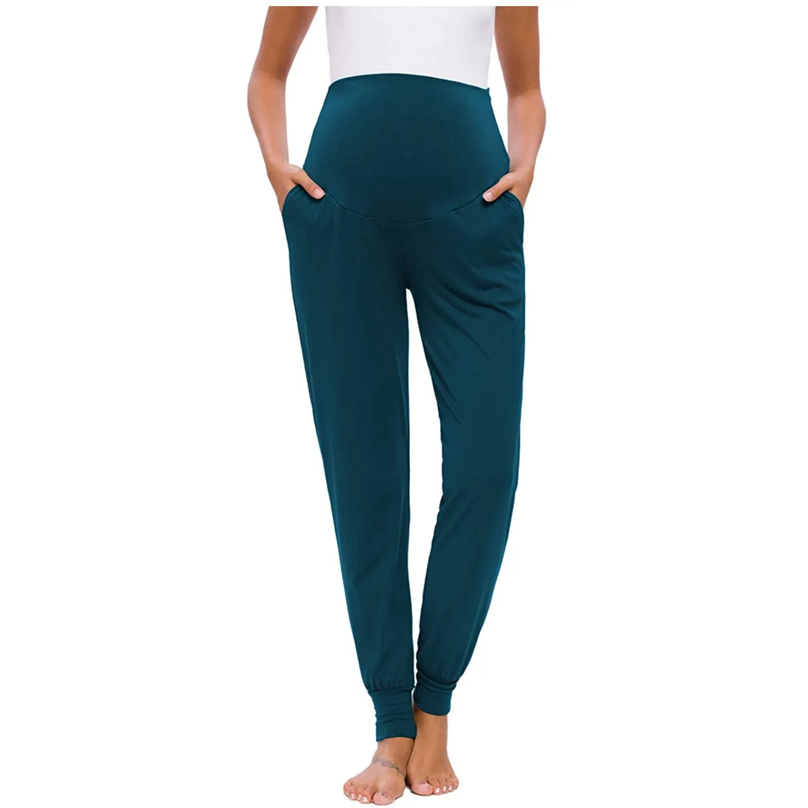 Pregnancy Clothes Women Winter Womens Maternity Pant Solid Color Casual Pants Stretchy Comfortable Post Maternity Clothes Pants 2