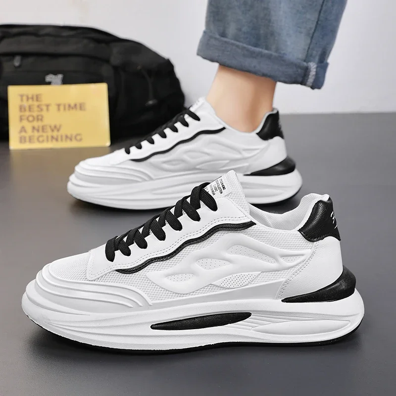 Designer fashion White men casual sneakers outdoor breathable lightweight running shoes platform comfortable tennis shoes 4
