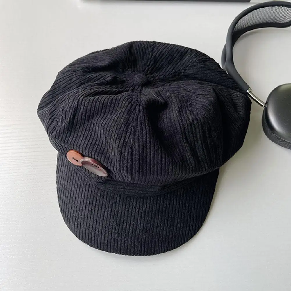 Vintage Cord Baskenmütze Hut für Frauen Koreanische Taste Achteckige Kappe Herbst Winter Maler Künstler Hüte Japanische Braune Schirmmützen – Detail 14