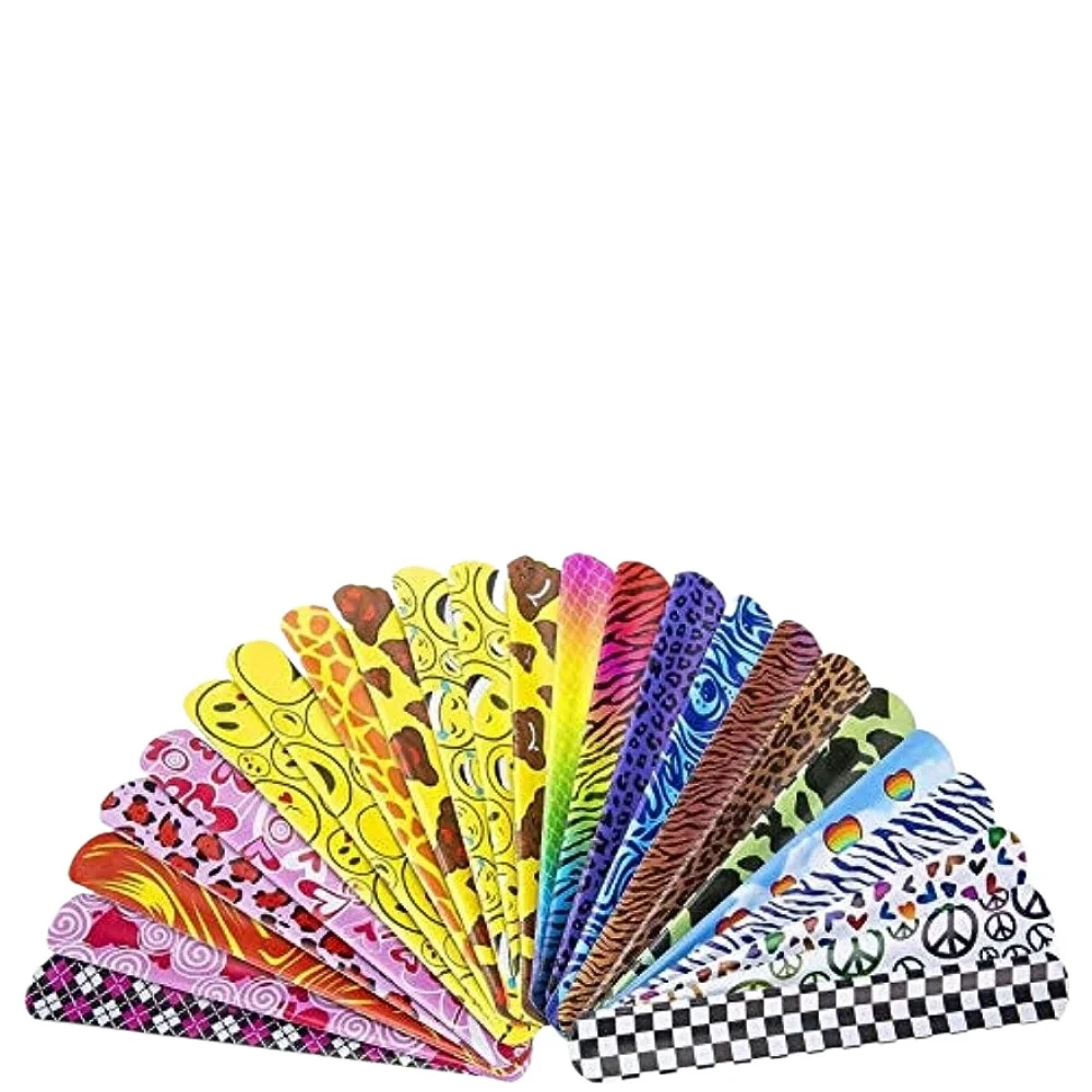 Colorful Hearts Animal Print Design Retro Slap Bands 50/100Pcs Kids Adults Birthday Classroom Gifts Easter Carnival Party Favors party toys toy gift filler