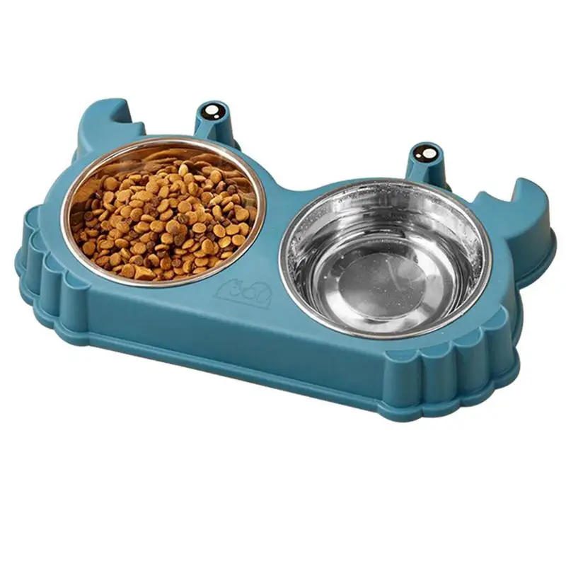 

Crab Shape Non-slip Double Cat Bowl Pet Water Food Feed Dog Bowls Pet Bowl With Inclination Stand Cats Feeder Feeding Bowl