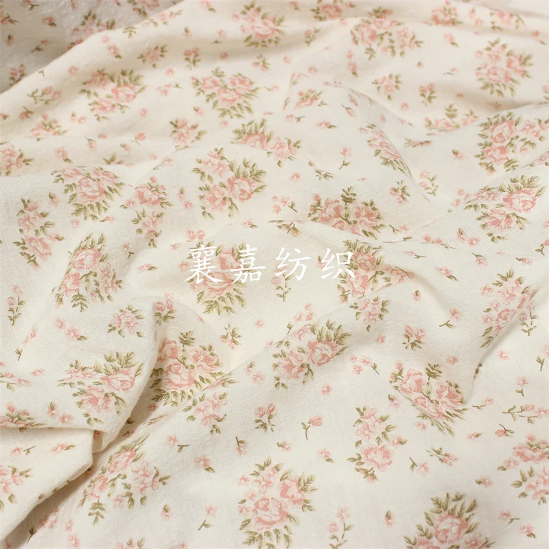 140x50cm 얇은 면 혼합 직물, 부드럽고 통기성이 좋은 작은 꽃무늬 아동복 천 만들기