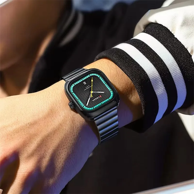 CURREN 8460 Casual Men's Quartz Watch Square Dial Waterproof