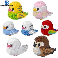 KNEW BUILT Colorful Parrot Micro Mini Building Blocks Assembly Toys 3D Model Bricks for Birds Funs Hands-on Ability Gift 1