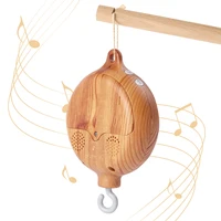 Boîte à musique rotative pour nouveau-nés, berceau pour bébé de 0 à 12 mois, hochet suspendu couleur bois, jouets musicaux apaisants, cadeau pour bébé 1