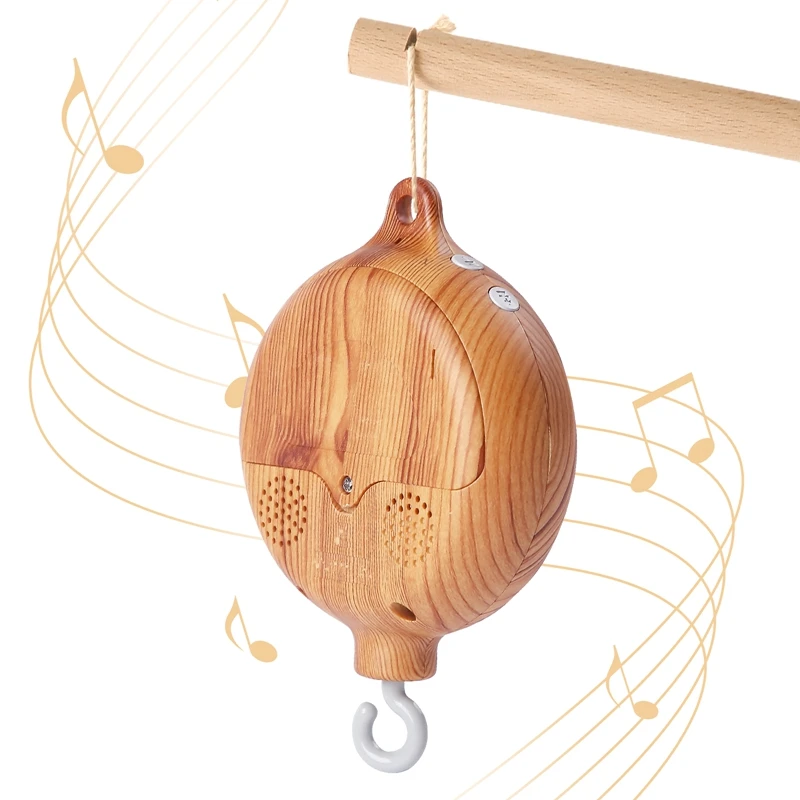 Revolving Music Box For Newborns Baby Crib Imitation Wood Color Hanging Rattle Baby Soothing Musical Toys 0-12 Months Baby Gift 1
