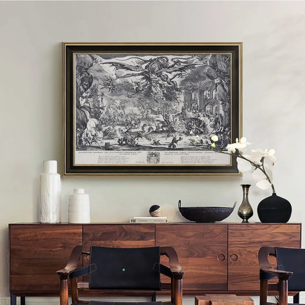 

Jacques Callot Exhibition Museum Vintage Print Art Poster The Temptation Of Saint Anthony Canvas Painting Decor Wall Stickers
