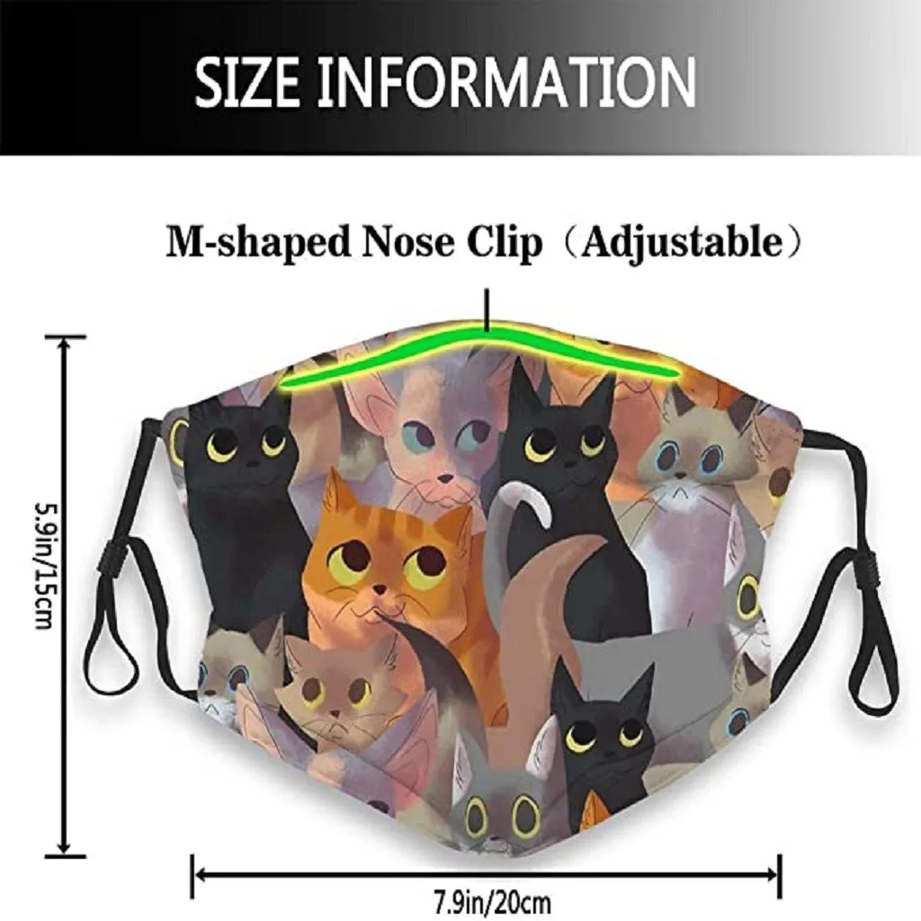Face Mask Cats Print Ski Mask Women Men Cotton Face Masks Mondkapjes