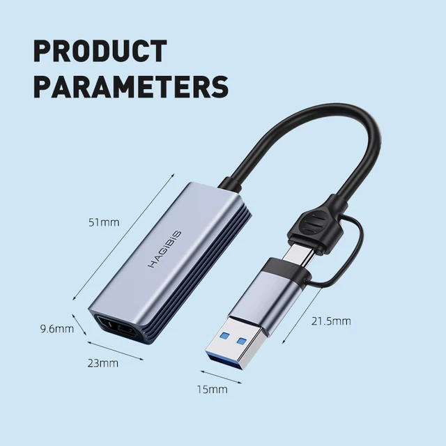 Hagibis USB 3.0 Video Capture Card With 100W PD For Meta Quest 3 iPad HDMI to USB/Type-c Gaming Live Streaming Video Recorder 6