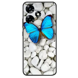 Elegant Black Silicone Butterfly Phone Cover - Soft Protective Bumper Case for Infinix Hot 30 (49)