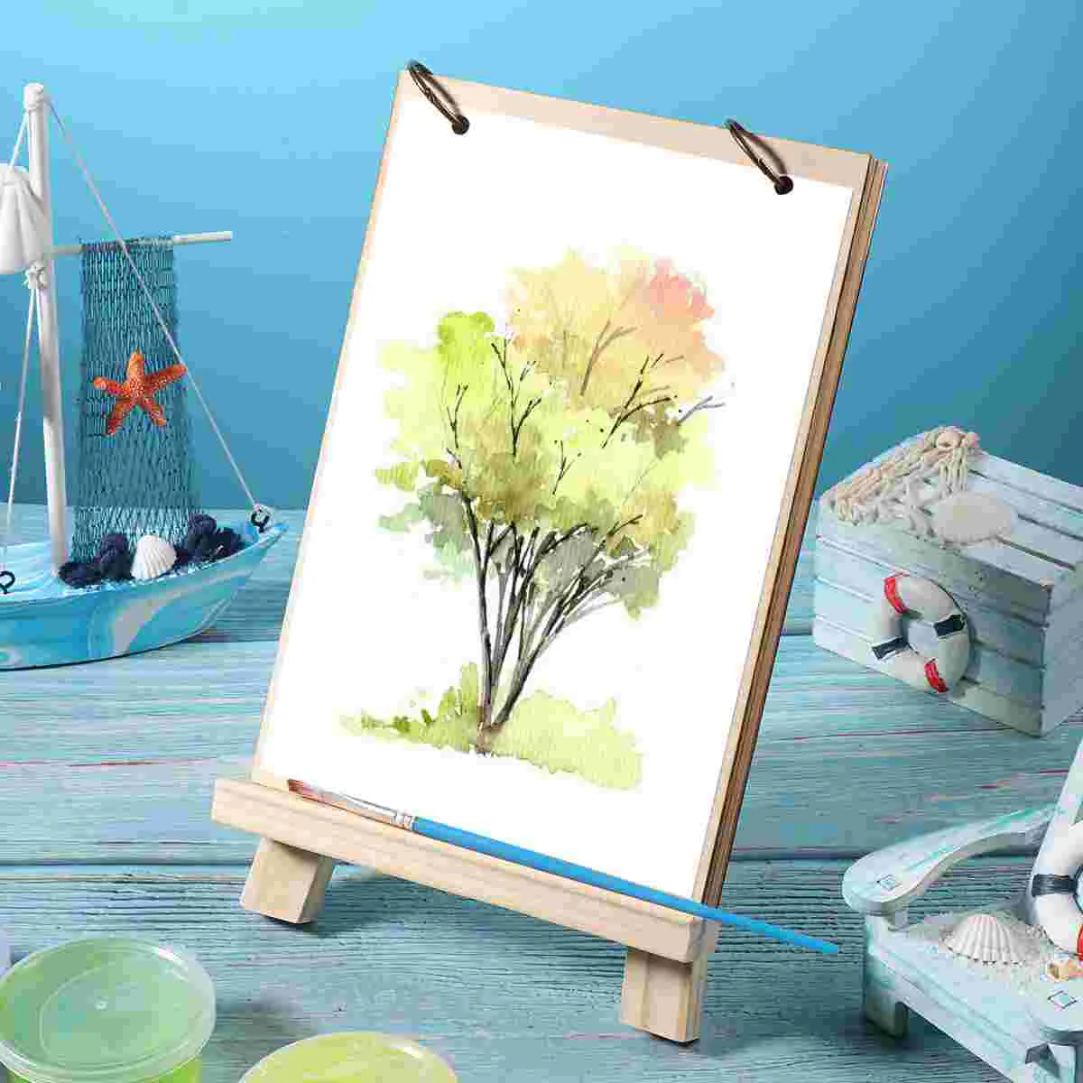 Wooden Children Easel A Frame Easel Photo Frame Bracket Painting Triangle Canvas Stand Display Art Supplies