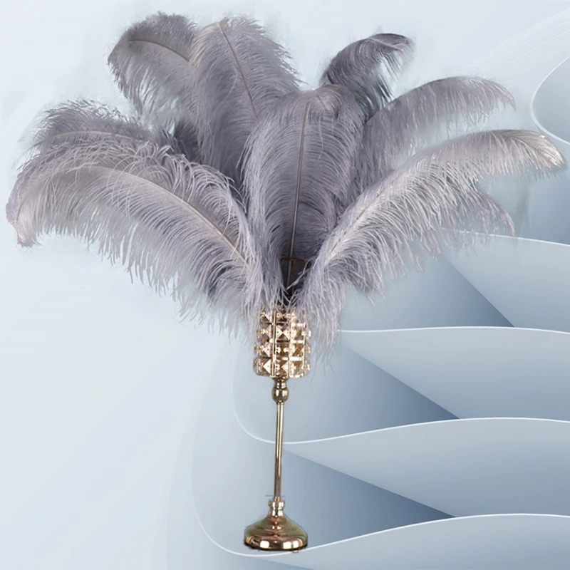 Grey Ostrich Feather Decor Feathers for Crafts Gray Vase