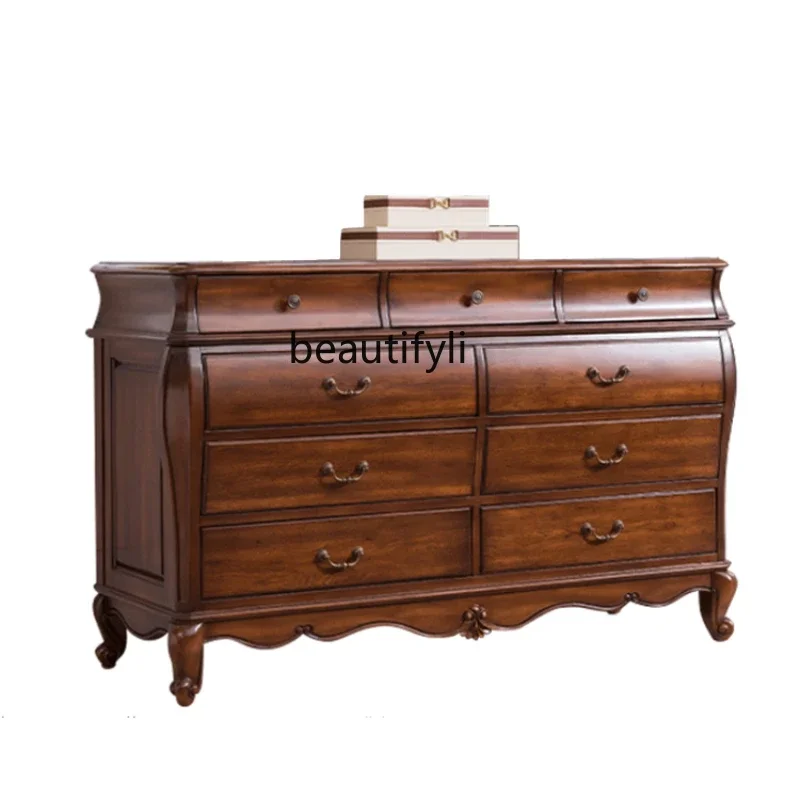 

American-Style Solid Wood Storage Chest of Drawers Bedroom Living Room Meal Side Locker Home Entrance Cabinet furniture