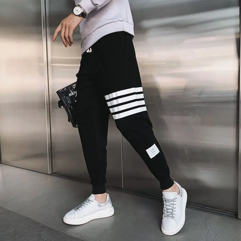 Summer Harem Pants Children Men Brands Korean Style Trendy Casual Pu Shuai Slim Fit Exercise Ankle-Tied Cropped Sweatpants