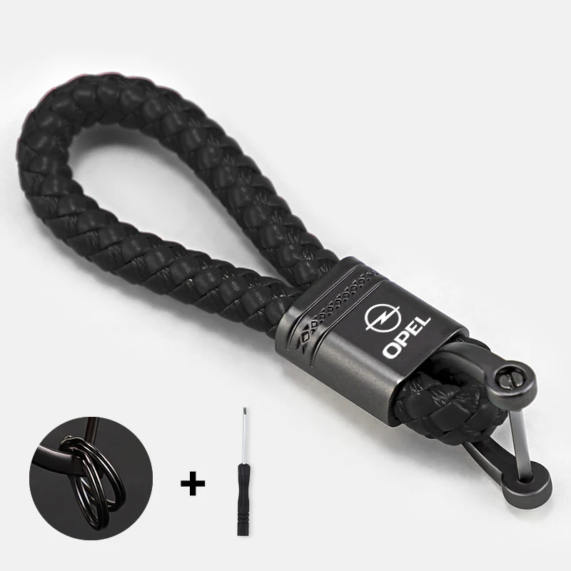 Elegant Tumbled Leather Keychain with Alloy Keyring Pendant Accessory