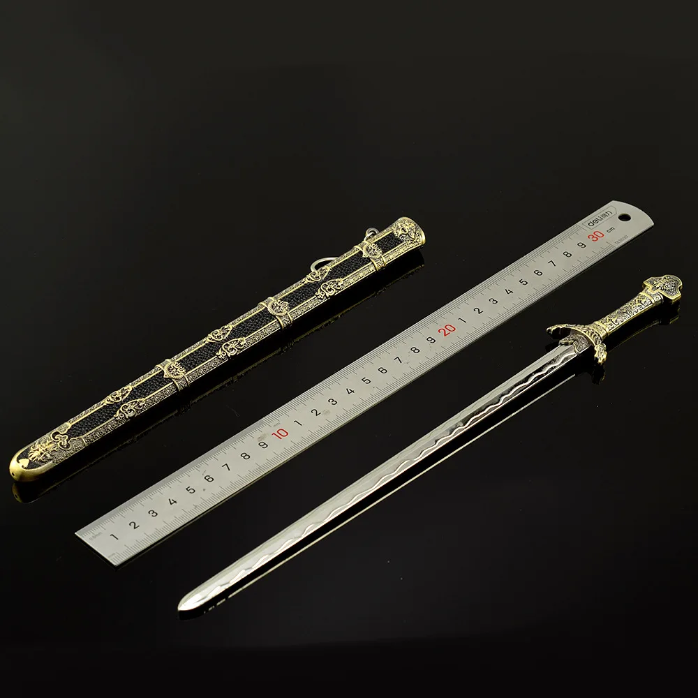 Chinese Ancient King Sword Replica - Full Metal Craft Collectible Desk Ornament and Safe Toy