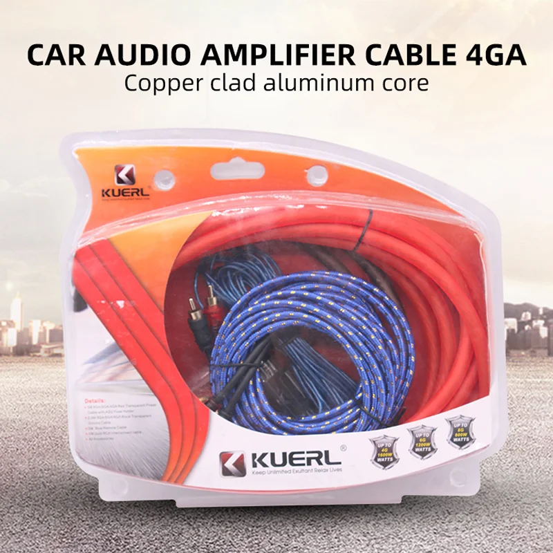 3500W Car Audio Speakers Wiring Kit 4GA Car Amplifier Cable 60AMP Fuse Copper Clad Aluminum Subwoofer Amplifier Installation Kit audio speaker cable audio speaker wiring kit car amplifier wiring kit