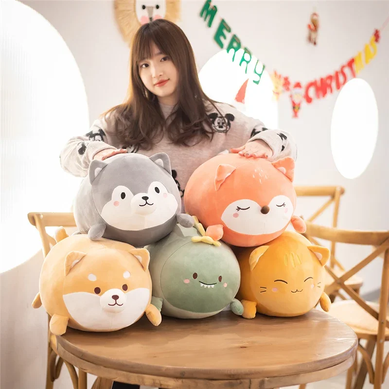 

50cm Cute Cat Husky Fox Shiba Inu Plush Toy Stuffed Animals Soft Doll Throw Pillow Cushion Kids Toys Birthday Gift