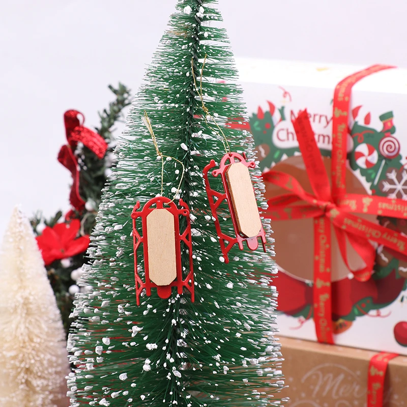 

1Pc 1:12 Dollhouse Miniature Sleigh Model Ski Board Ornament Xmas Tree Pendant Christmas Landscape Decor