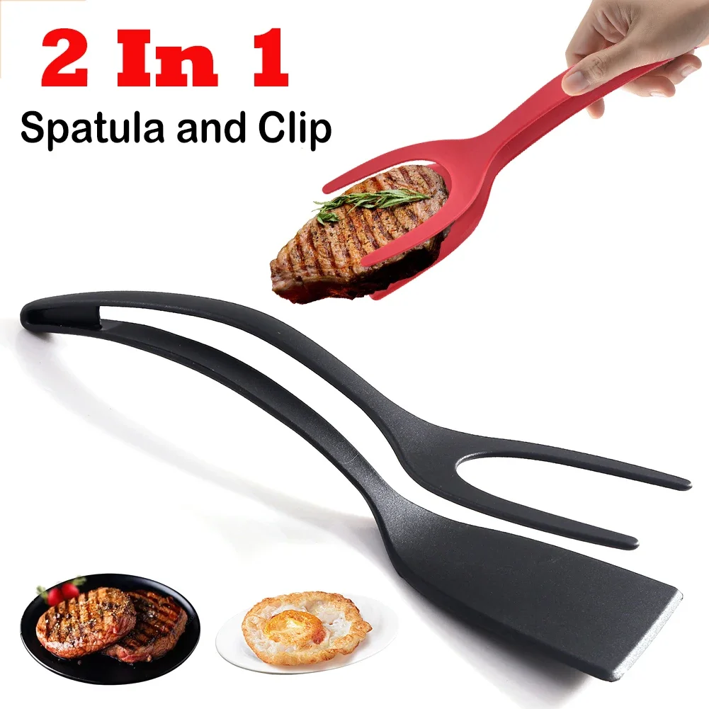 Cooking Tongs 2 In 1 Grip Flip Tongs Eggs French Toast Pancake Egg Clamp Omelet Turners Kitchen Cooking Access