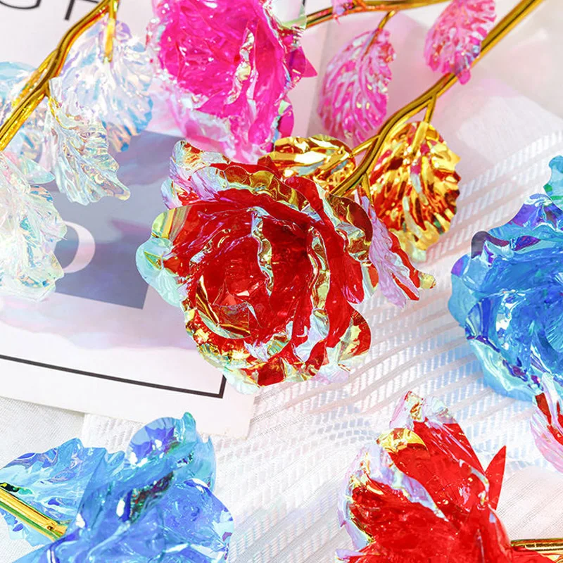 Valentine's Day Eternal Galaxy Rose - 24K Gold Foil Plated, Lasting Love Wedding Decor & Creative Gift Set (5/10/20PCS)