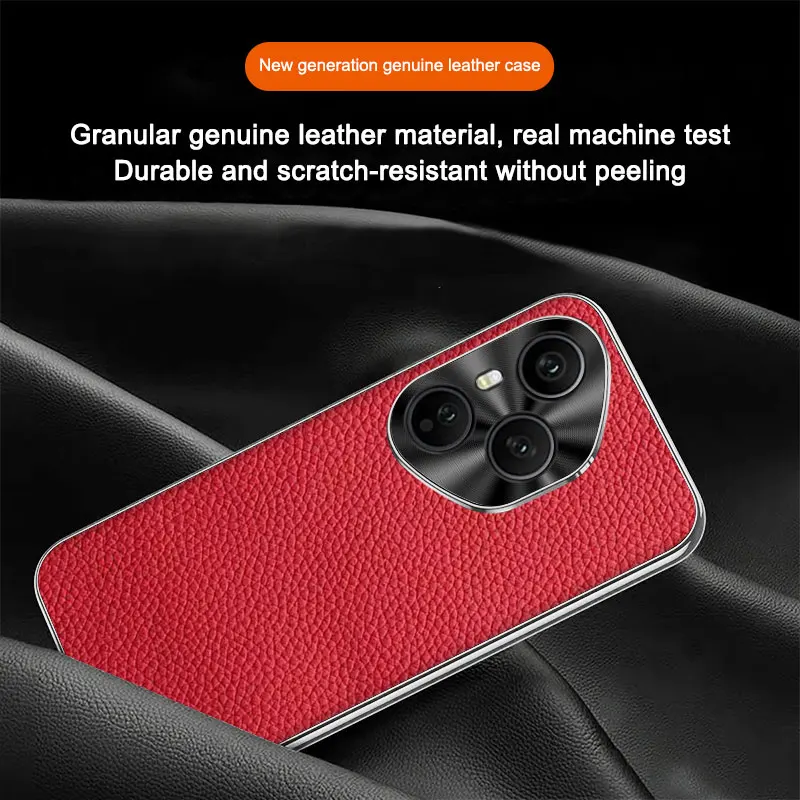 Luxury Leather Electroplating Lychee Texture Shockproof Bumper Case