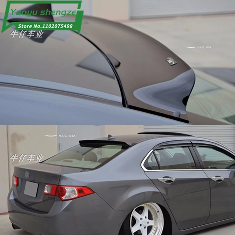 

For Honda Accord Spoiler 2009-2014 For acura TSX Agreement Lip ABS Material Roof Wing Rear Spoiler