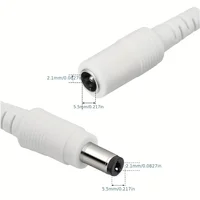 สายต่อไฟ DC 3M 5M 10M 15M 20M 30M 50M 5.5x2.1 มม. หัวเสียบตัวเมียเป็นตัวผู้ สายต่อไฟ DC12V 5