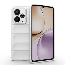 Flexible Skin Feeling Silicone Shockproof Protective Phone Case in Matte Black for Realme 15T (White)