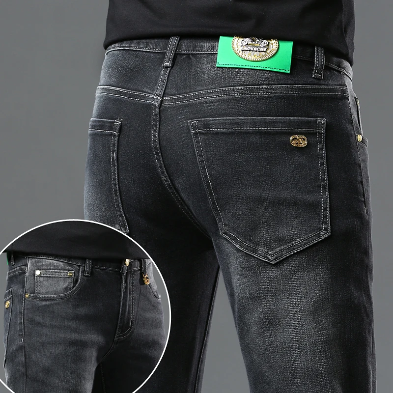 3302-1Black and Gray Seiko Casting Classic Car Slim Fit Light Straight-Leg Fashion Pants