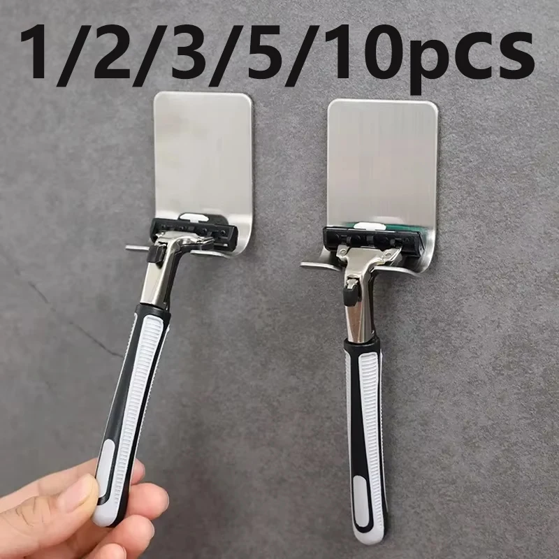10pcsorMultifunctional hook Razor Holder Men Shaving Shaver Razor Stand Shelf Shaving Storage Rack Bathroom Hook Organizer