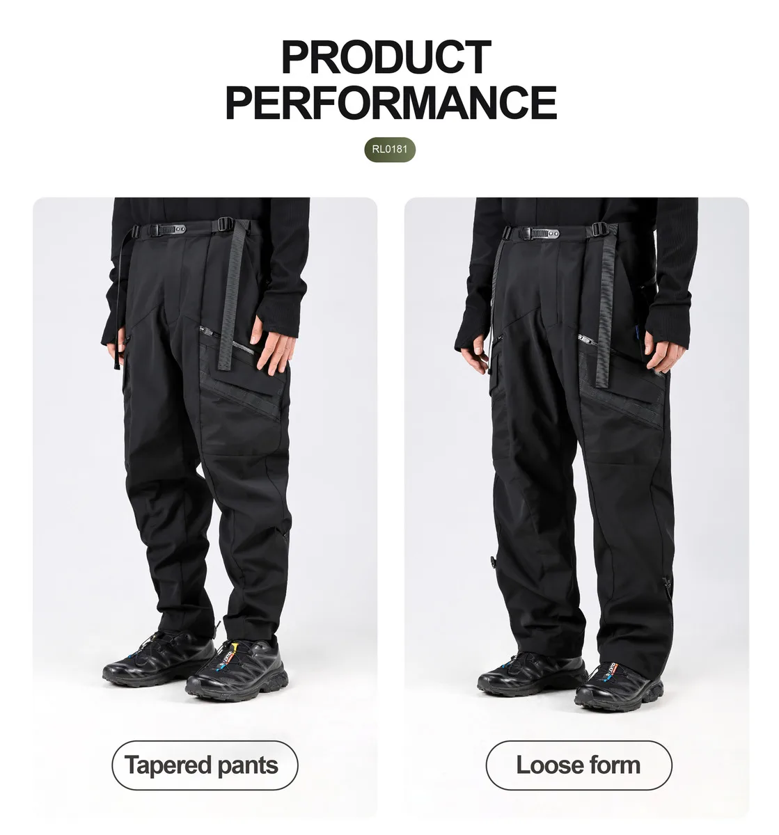 Reindee Lusion 22aw zippered pocket waterproof bunched pants molle multipocket cargo techwear gorpcore