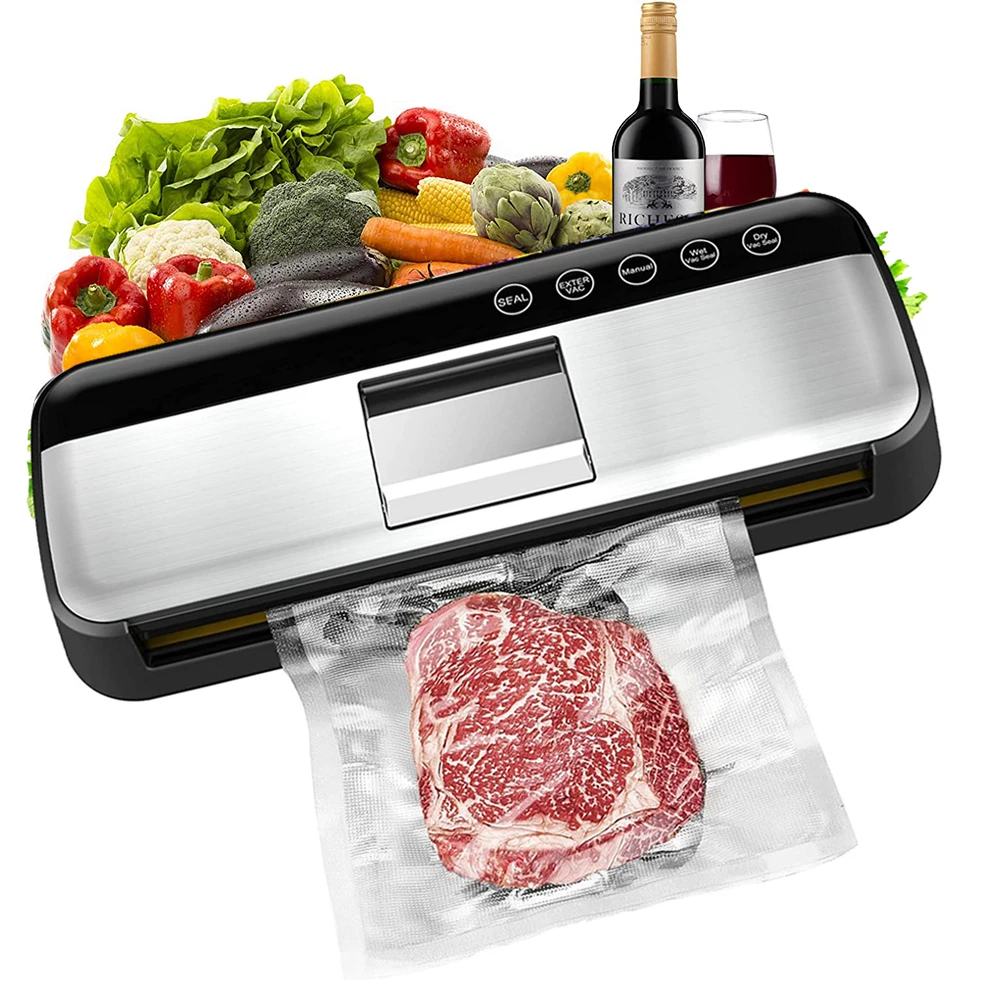 125WVacuumSealerWetAndDryTouchVacuumPackingMachineForFood