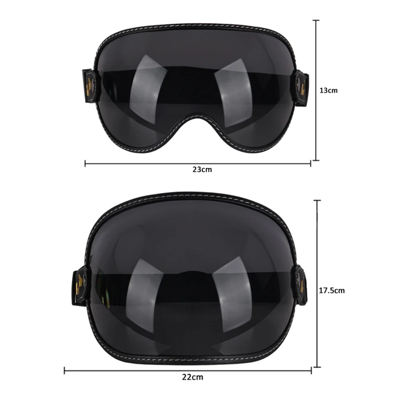 Uchoose Fit All Vintage Retro Open Face Half Helmet Motorcycle Helmet Bubble Shield Visor Lens Sunglasses Goggles Accessories 3