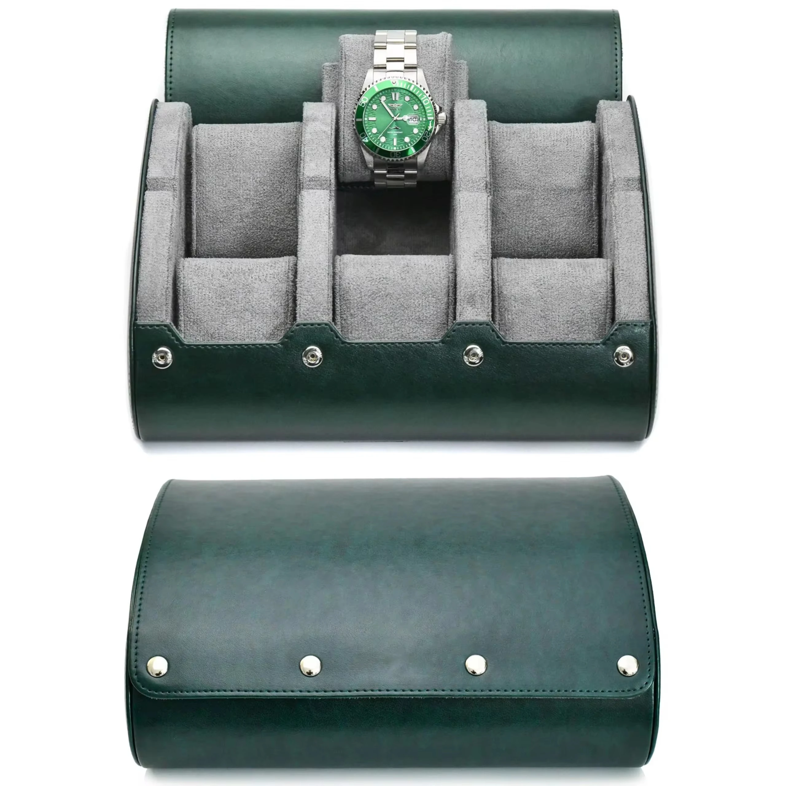 Tudor Case Portaorologi Da Viaggio In Vera Pelle - Scatola Lussuosa Portatile Con Slot Portao Orologi Portatile
